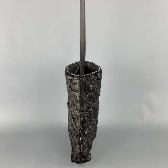 SIMONA TAGLIAFERRI Textured Grey Fabric Shoulder Handbag - Picture 4 of 7